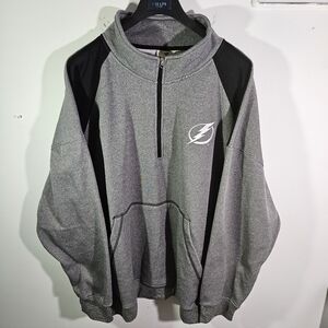 Fanatics NHL Tampa Bay Lightning Grey Quarter Zip Pullover Sweatshirt!